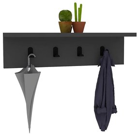Appendiabiti da parete AYLA 14x60 cm antracite