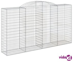 vidaXL Cesto Gabbione ad Arco 300x50x160/180 cm Ferro Zincato
