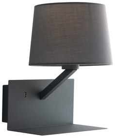 Lampadario Applique Ciak Eclettico USB Colore Grigio 40W Mis 23 x 31 x 22,5 cm