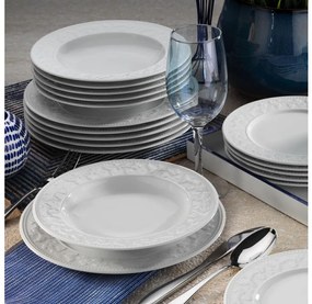 Set da tavola 24 pezzi in porcellana bianca