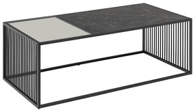 Tavolino nero con piano in vetro 60x120 cm Strington - Actona