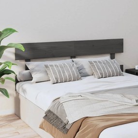 Testiera per letto grigia 164x3x81 cm in legno massello di pino