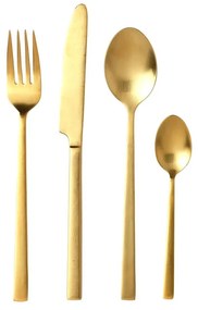 Posate color ottone in acciaio 16 pz Brass – Bitz