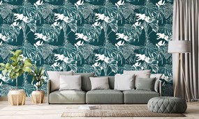 Carta da parati – Foglie tropicali di monstera