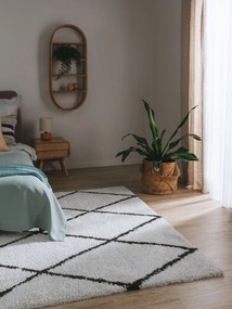 benuta Nest Tappeto a pelo lungo Gobi Crema 160x230 cm - Tappeto design moderno soggiorno