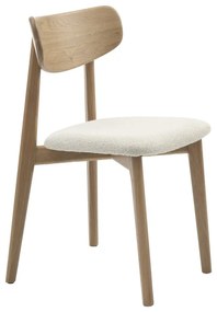 Sedia da pranzo in colore crema-naturale Elim - Unique Furniture