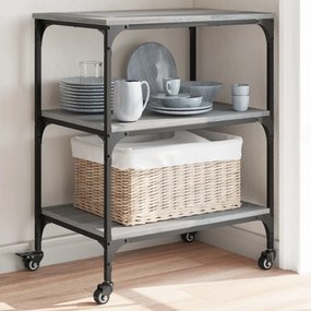 Carrello Da Cucina Grigio Sonoma 60x41x76 Cm Legno Multistrato /