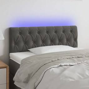 Testiera A Led Grigio Scuro 100x7x78/88 Cm İn Velluto /
