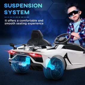 Macchina Elettrica per Bambini 12V con Licenza Lamborghini Aventador SVJ Roadster Bianco...