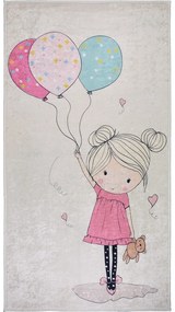 Tappeto per bambini rosa e avorio lavabile 120x180 cm Girl & Baloons – Vitaus