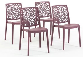 Sedia da giardino London Stone NEW GARDEN, 4 pezzi, in polipropilene rosa