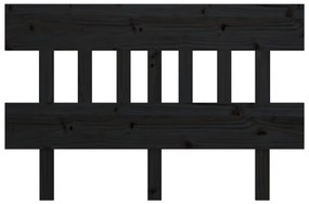 Testiera per letto nera 123,5x3x81 cm in legno massello di pino