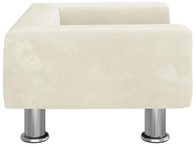 Divano per bambini crema 50x40x26,5 cm in velluto