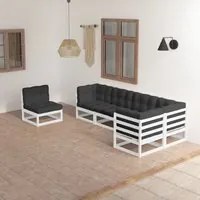 Set Divani da Giardino 6 pz con Cuscini Legno Massello di Pino 3076635