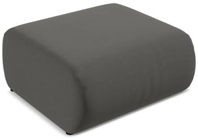 Poggiapiedi grigio con rivestimento in velluto Ekahi – Makamii