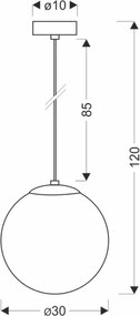 BRILAGI - Lampadario a sospensione con cavo POLOS 1xE27/40W/230V Ø 30 cm nero
