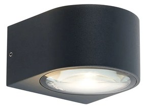 Applique da parete per esterni moderna nera con LED 2 luci IP54 - Carla