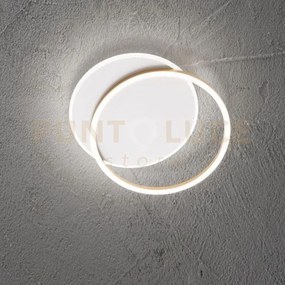 Plafoniera in alluminio colore bianco opaco + oro spazzolato orbit ...