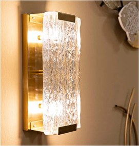 Lampada da parete dorata in vetro Oblin – Mauro Ferretti