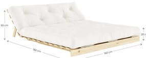 Divano letto in colore naturale 160 cm Roots - Karup Design