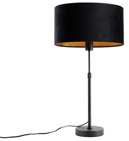 Lampada da Tavolo Nera con Paralume in Velluto Ovale Nero 35cm - Parte