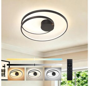 Brilagi- Plafoniera dimmerabile TWISTER LED/48W/230V Ø 50 cm nera + telecomando