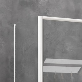 Box doccia angolare 90x130 bianco opaco scorrevole | KE-4000B - KAMALU