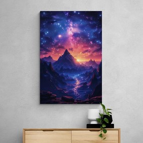 Quadro su tela – Tramonto con cielo notturno