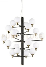 Copernico lampadario 20 luci attacco g9 lampadine incluse nero con ...