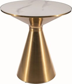 Tavolino da caffè Aries in bianco/oro - d50 x h53 cm