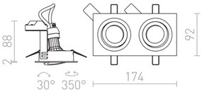 RED - Design Rendl - R12713- Lampada da incasso PASADENA 2xGU10/50W/230V