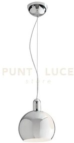 Lampadario a sospensione narciso in metallo cromo 1 luce attacco e2...