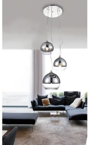 Azzardo AZ4750 - Lampadario su corda SFERA 3xE27/40W/230V tonda