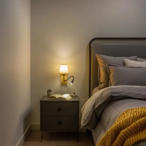 Brilagi - Applique a LED NUBILA WOOD 1xE27/25W/230V +LED/3W quercia/marrone chiaro