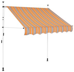 Tenda da Sole Retrattile Manuale 100 cm a Strisce Blu e Gialle