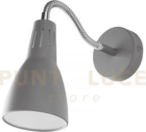 Applique a parete logiko grigia 1 luce attacco e14 8,5x33,5cm orien...