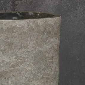 Kamalu - lavabo da terra in pietra naturale grigia altezza 90 cm |