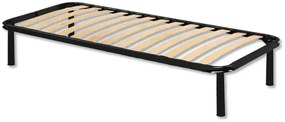 Rete per letto singolo 80x190 cm – 13 doghe in betulla, acciaio