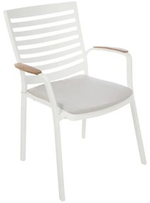 Sedia da giardino con cuscino grigio / argento e braccioli Portals SCANCOM struttura in alluminio, seduta in alluminio beige