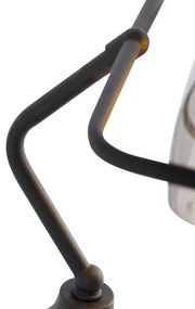 Lampada da notaio classica nera con vetro a specchio fumè - Banker