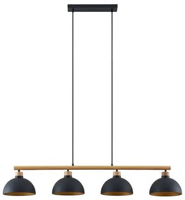 Tirzana 4 Lampada a Sospensione Black/Light Wood - Lindby