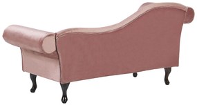Chaise longue per lato sinistro in velluto rosa LATTES Beliani