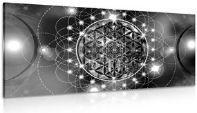 Stampa su tela – Mandala affascinante in bianco e nero