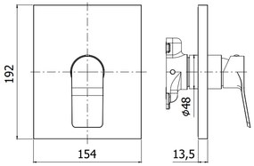 Paffoni Tilt Tibox010cr Miscelatore doccia incasso Senza Parte Incasso Con Piastra Abs Cromo