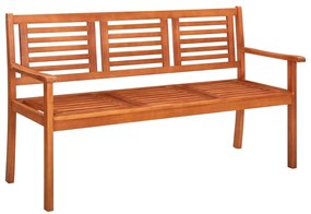 Panchina da Giardino 3 Posti 150 cm Legno Massello di Eucalipto