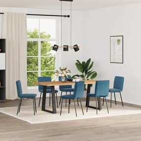 Sedie Da Pranzo 6 Pz Blu İn Velluto /