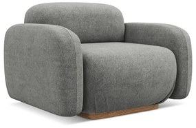 Parte divano componibile grigio con rivestimento in bouclé Ailani – Makamii