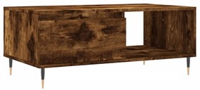 Tavolino da salotto rovere fumo 90x50x36,5 cm legno multistrato