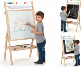 Lavagna 3 in 1 per Bimbi in Legno 75 cm Creativity...