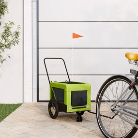 Rimorchio Da Bici Per Animali Verde E Nero Oxford E Ferro /